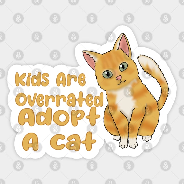 Adopt A cat (fluffy orange cat) Sticker by Becky-Marie